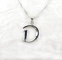 Sterling Silver Initial Charm Necklace, Letter D