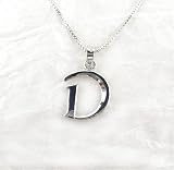 Sterling Silver Initial Charm Necklace, Letter D, 16