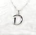 Sterling Silver Initial Charm Necklace, Letter D