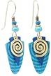 Barbara MacCambridge Blue Shield, Arrow & Spiral Dangle Earrings on Gold Filled Earwire by Adajio