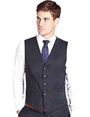 Ultimate Performance Slim Fit 5 Button Waistcoat with Wool