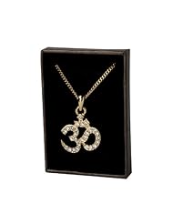 Hindu Necklace - Personalized Necklace Gold Plated 18K, Belcher Chain, 2mm Thick, Yoga, Om Aum