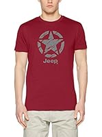 Jeep Camiseta Manga Corta O100664 (Burdeos / Gris Claro)