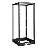 Tripp Lite SR4POST25 25U 4-Post Open Frame Rack Cabinet Square Holes 1000lb Loadcap, Black