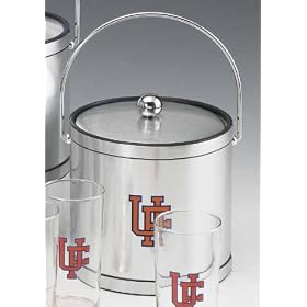Kraftware 20068 Florida 3 Quart Brushed Chrome Mylar Ice Bucket with Metal Cover by Kraftware