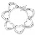 Sterling Silver Large Open Heart Bracelet