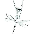 D for Diamond Sterling Silver P2764 Girls Diamond Set Draginfly Pendant