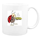 Mug with insect, ladybug, bug, ladybird, pizza