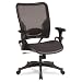Office Star SPACE 6216 Air Grid Seat & Back Deluxe Managers Chair with Adj. Padded Arms, Gunmetal Fi