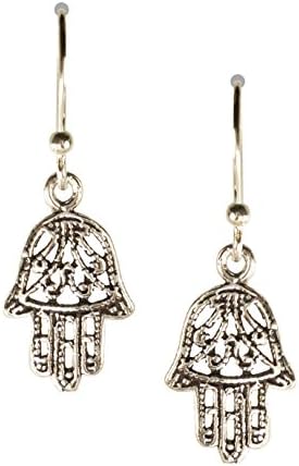 Sterling Silver Small Hamsa Drop Earrings D020