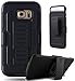 GALAXY S6 CASE iWIRE® Samsung Galaxy S6 G920 (All Carriers 2015) IROB Black Rugged Impact Armor Hybrid Kickstand Cover with Belt Clip Holster Case + iWIRE® Touch Screen Pen