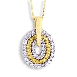 41m8vpOLxwL. SL160  14k Two Tone Gold White and Yellow Diamond Pendant Necklace  0.72 carat