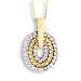 14k Two Tone Gold White and Yellow Diamond Pendant Necklace 0.72 carat