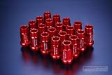 Godspeed Forged Aluminum 29g Type 3 50mm Lug Wheel Nuts 20 Pcs Set M12x1.5mm Red Color