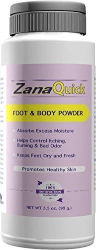 Zanaquick Antifungal Powder Foot and Body Powder for Itching, Burning and Odor, Athletes Foot Remedies, Nail Fungus Treatments by Zanaquick