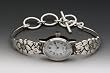 Silver Spoon Floral Petite Woman's Oval Vintage Watch Petal