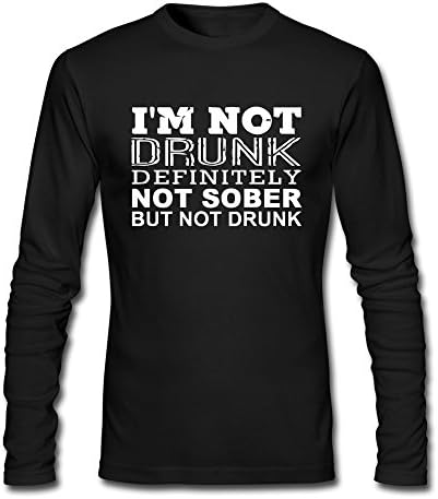 LINEINKE I Am Not Drunk Long Sleeve T-Shirt For Men Black