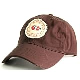 San Francisco 49ers Tattered Patch Slouch Fit Baseball Hat - Brown