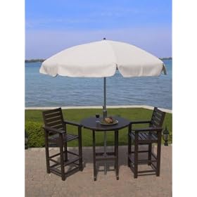 3 PC Captain's Outdoor Dining Set by Poly Wood Patio Furniture