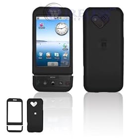 HTC Google G1/Dream Cell Phone Black Rubber Feel Protective Case Faceplate Cover