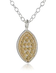 Anna Beck Designs "Gili" Mini Reversible Wire Rimmed Leaf Pendant Necklace, 18"