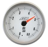 AEM 30-5133MW White Face Analog Oil Pressure Metric Gauge
