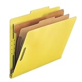 Image of US 6-Section Classification Folder, Top Tab, Letter, Yellow SMD14034 Title Postfix US, Smead