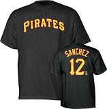 Freddy Sanchez Pittsburgh Pirates Name and Number Black T-Shirt