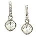 Tzarina Square Cut Faceted Crystal J-Hoop Earrings