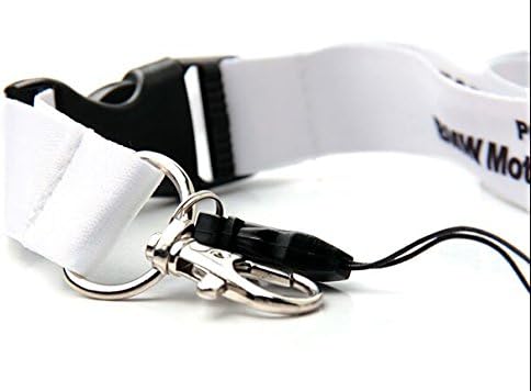 BMW Motosport Keychain Key Chain Lanyard with Quick Release Buckle (White)