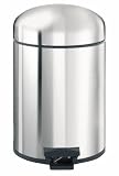 Brabantia Retro Pedal Bin, 5litre, Brilliant Steel