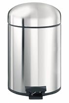 Brabantia Retro Pedal Bin, 5 litre, Brilliant Steel