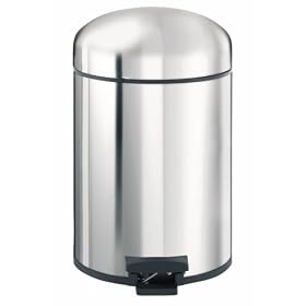 Brabantia Retro Pedal Bin, 5 litre, Brilliant Steel