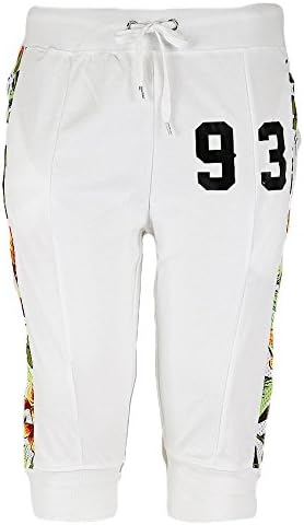 BLEU EVOLUTION MEN'S TROPICAL PRINT SHORTS #93 (MEDIUM, WHITE SHORTS)