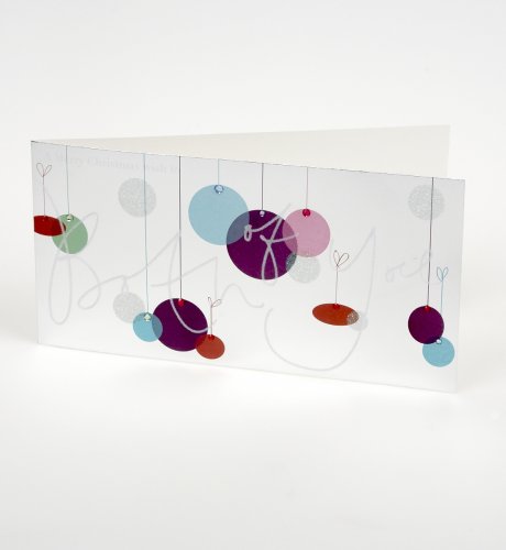 Hand Crafted Both of You Text Flock & Flitter Baubles Card