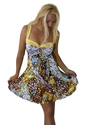 Fit-and-Flare General Print Sleeveless Jersey/Spandex  Dress