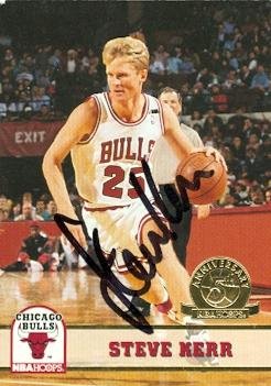 Steve Kerr autographed Basketball Card (Chicago Bulls) 1994 Hoops #312