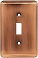 Brainerd 64135 Stamped Steel Round Single Toggle Switch Wall Plate / Switch Plate / Cover, Antique Copper