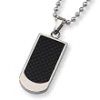 Titanium and Black Carbon Fiber Pendant on 22 Inch Bead Chain