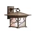 Kichler Lighting 10929DCO Morris 1-Light Fluorescent Outdoor Wall Mount Lantern, Distressed Copper Finish with Inside-Etched Iridized Seedy Glass