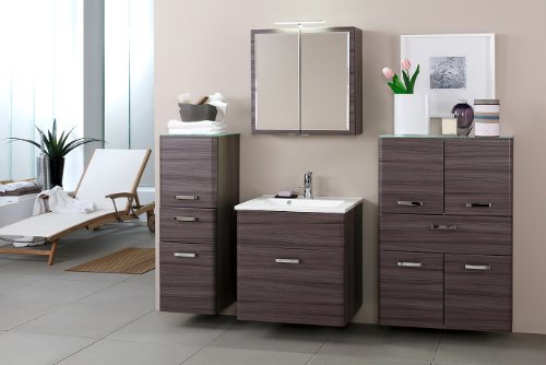 Badprogramm Laholm Waschtisch 4-tlg. eichefarben dunkel