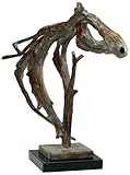 IMAGE OF Expressionistic Wood-Look Stallion Sculpture