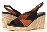 Womens BLACK Wedges Platforms Dress Shoes Sandals