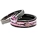 Kingsway Jewelry Black Plated Pink Red Blue Camo Wedding Ring Set Heart Engagement Rings Titanium Stainless Steel