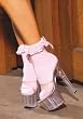 Nylon Anklet With Ruffle And Satin Bow.