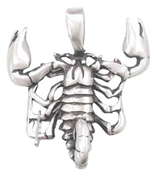 Giant Deadly Scorpion Pewter Pendant Necklace