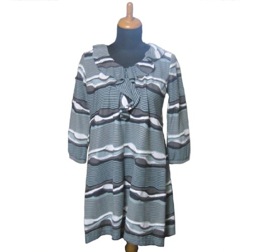 (ドゥース ドゥ) Douxce Deux 日本製 高級ジャガード素材使用 上品なチュニックワンピース 7分袖 3色