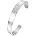 Men,Women's Stainless Steel Bracelet Bangle Cuff Silver Tone Roman Numeral