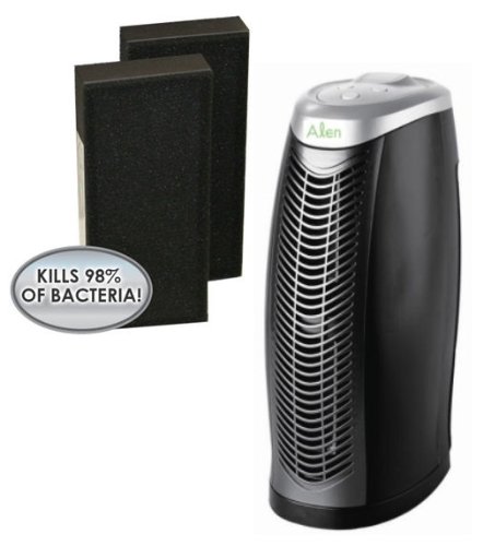 Alen T100 Desktop HEPA Air Purifier w/ T300 Replacement Silver ION HEPA Filter - COMBO SET for Flu Prevention