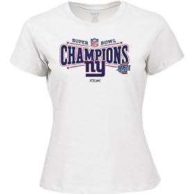 New York Giants Super Bowl XLII Champions Ladies Official White Locker Room Tee